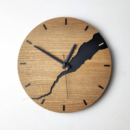 Houten wandklok 30x30 cm met cijferweergave of lijnverdeling natuurlijk design woonkamer keuken kantoor Scandinavische stijl minimalistische klok
