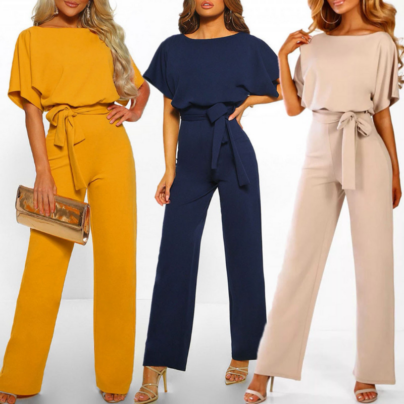 Zwarte Jumpsuit Vrouw Elegante Avondkleding Katoen Jurk - StudioMarella