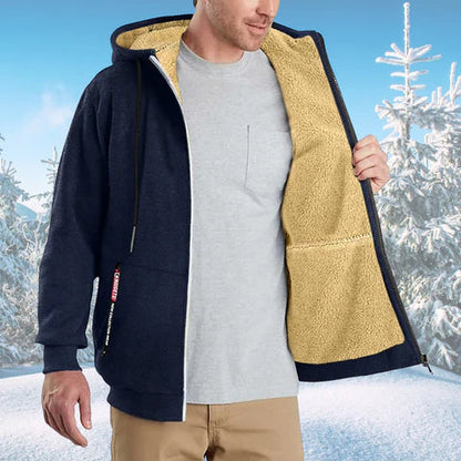 Heren Fleece Hoodie met Rits Warm en Zacht