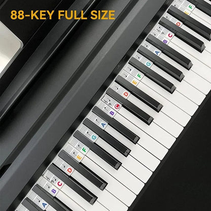 Siliconen Notenlabels voor Piano of Keyboard 88-Toetsen Verwijderbare Notenstickers met Dubbele Notenbalk voor Beginners en Kinderen