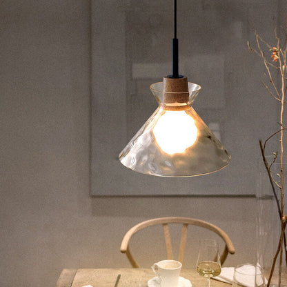 Hanglamp Glas Hout Transparant E26 Woonkamer Slaapkamer Eetkamer Pendellamp Glazen Kap Bell Cone Bowl Industrieel Retro