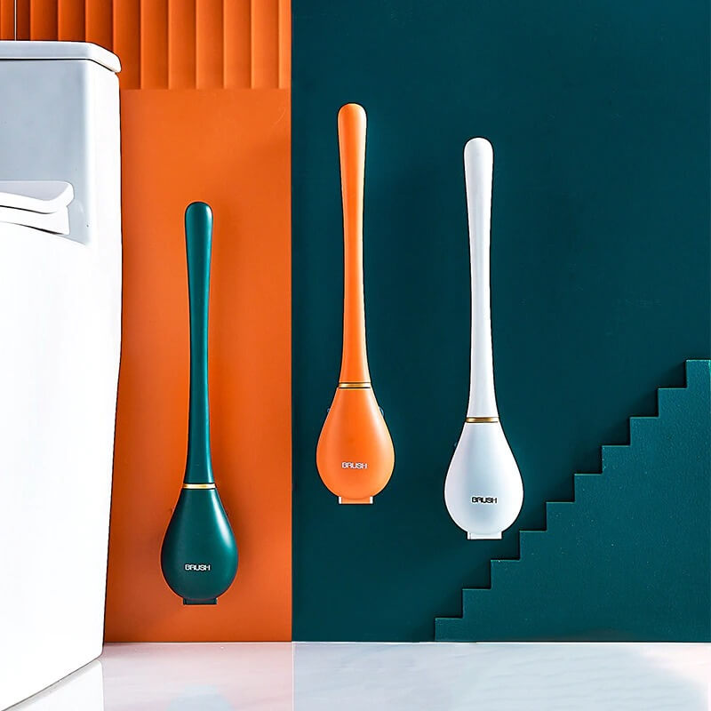 Wandgemonteerde siliconen toiletborstel met flexibel design voor hygiënische en moeiteloze reiniging