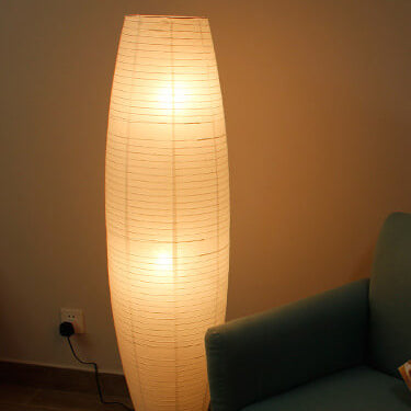 Vloerlamp Rijstpapier Zuil 2xE14 137cm Woonkamer Slaapkamer Scandinavisch Staande Lamp Wit Papieren Kap Sfeerverlichting