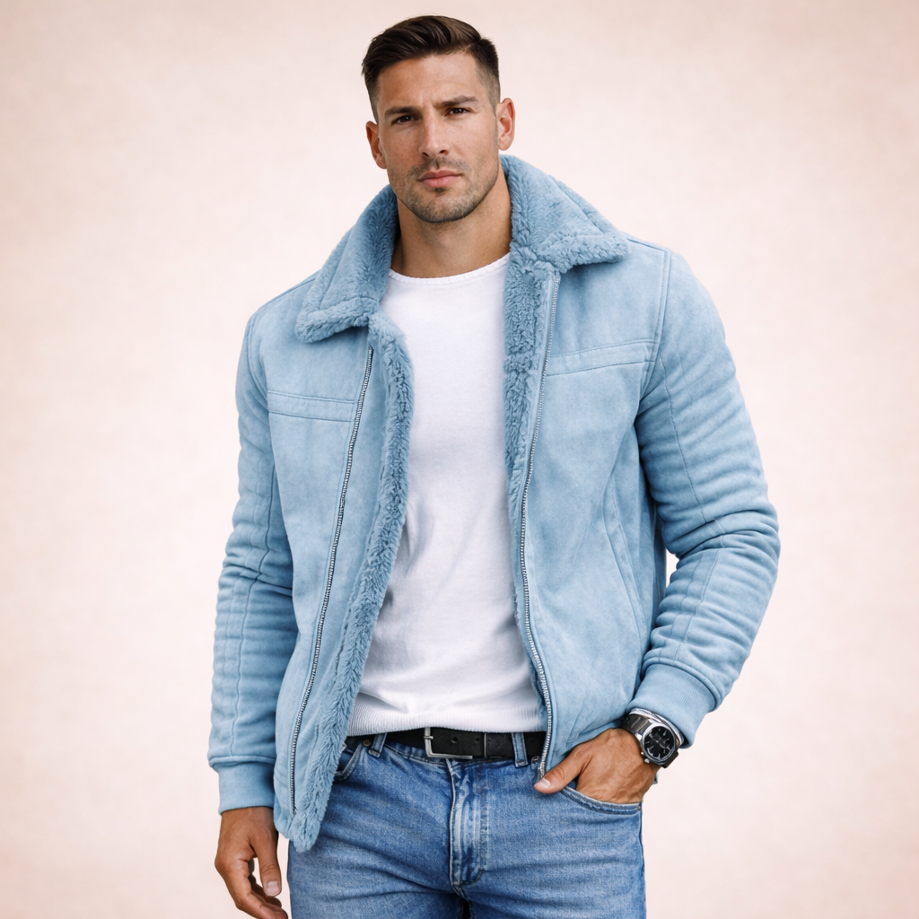 Bomberjack Heren Vintage Leren Wollen Warm