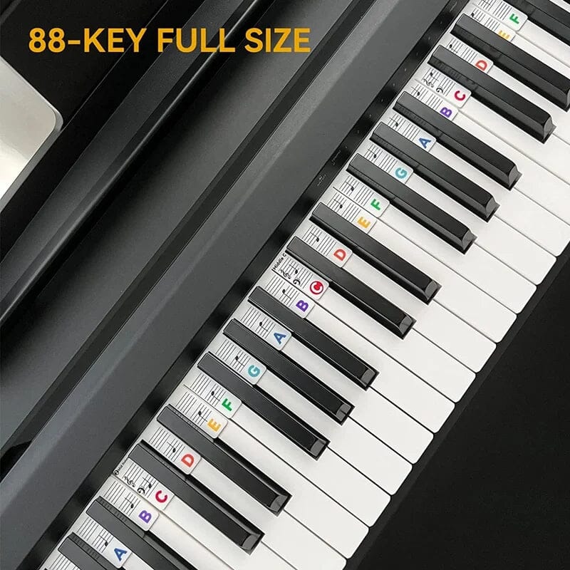 Verwijderbare Piano Toetslabels — Siliconen Nootlabels voor 88 Toetsen — Leerhulp voor Beginners