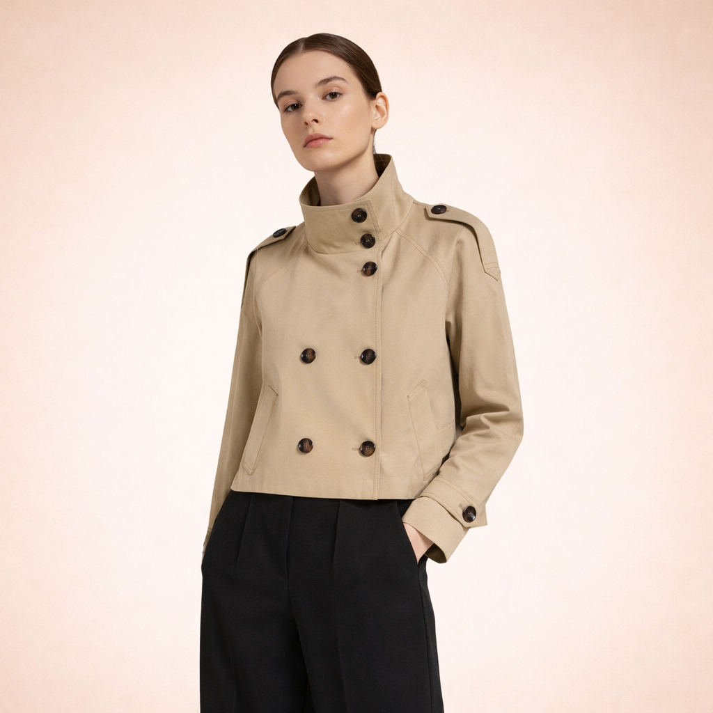 Dames Trenchcoat Kort Chic en Tijdloos