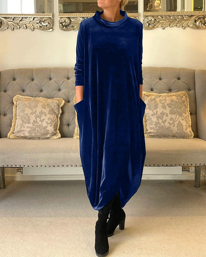 Damesjurk Lange Mouwen Velvet Comfortabel Herfstjurk