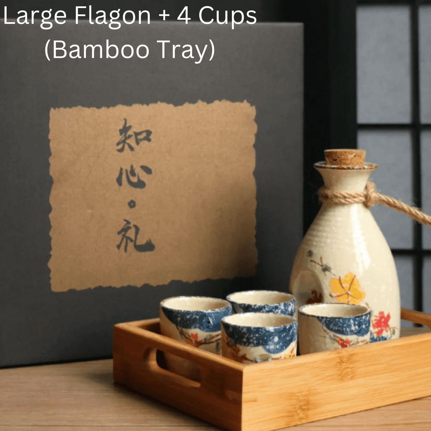 Japans Sakura Sake Serviesset met Karaf en Kopjes – Keramiek met Kersenbloesem Motief