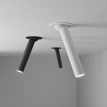 Moderne LED Plafondspot Cilindrisch Design – 7W Inbouwspot Aluminium Zwart Wit Nikkel 12-32cm – Verstelbare Richtspot Warm/Koud Licht – Designverlichting Woonkamer Hal Gang Kantoor