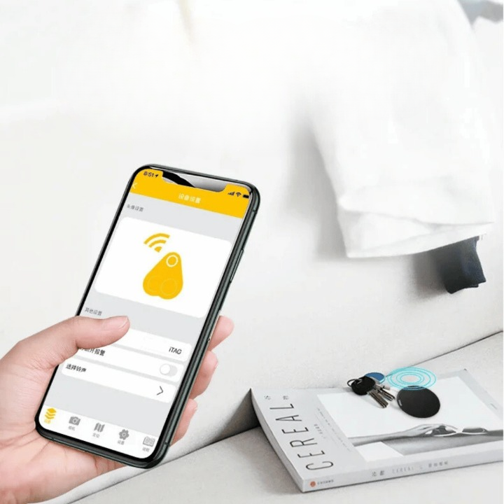Bluetooth Tracker Mini Set van 2 – Localiseer Sleutels en Tassen – Anti-Verlies Alarm 50m Bereik