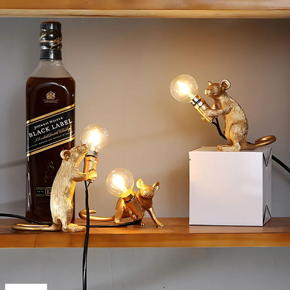 Decoratieve Muisvormige Tafellamp – Modern Design in Kunsthars – LED Verlichting voor Woonkamer, Slaapkamer & Kantoor