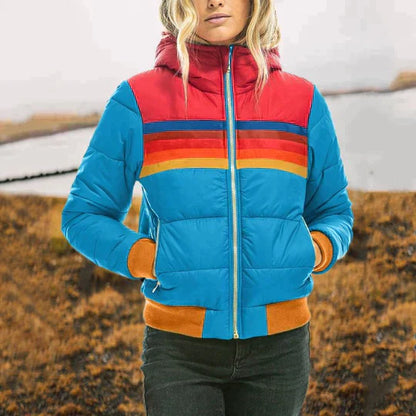 Warme Pufferjas Dames Vintage Stijl Winterjas