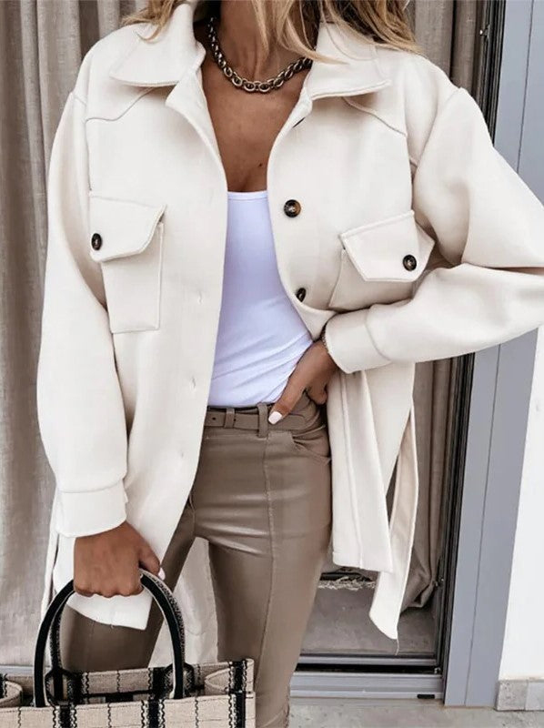 Dames Jas Wolmix Chique Klassieke Stijl - StudioMarella