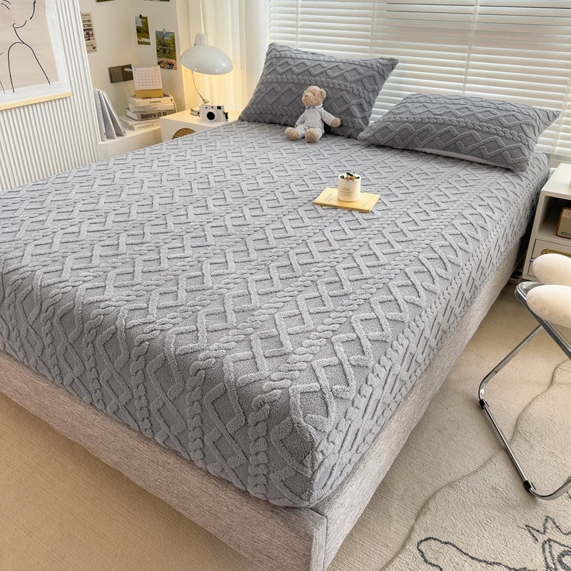 Luxe Dekbedovertrek Set Melkfluweel Zacht Warm Ademend Omkeerbaar Machinewasbaar Duurzaam Tweepersoons Kingsize
