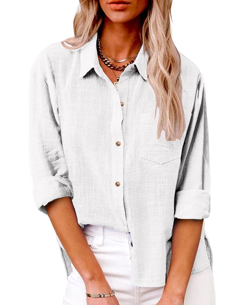 Vrouwen Blouse Lange Mouwen met Zakken