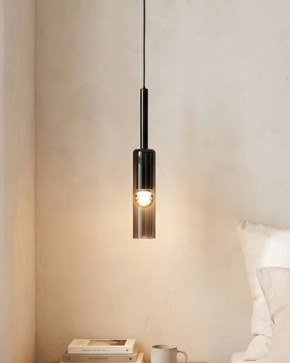 Gerookte Glazen Hanglamp met Minimalistische Metalen Structuur – Moderne Sfeerverlichting voor Eetkamer, Slaapkamer en Woonkamer