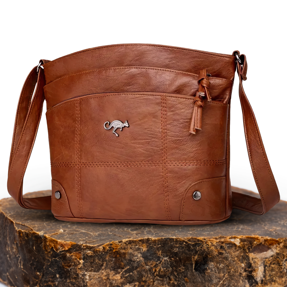 Leren Handtas Full-Grain Leer Bruin Zwart Vintage Patina Schoudertas Dames Dagelijks Gebruik Crossbody