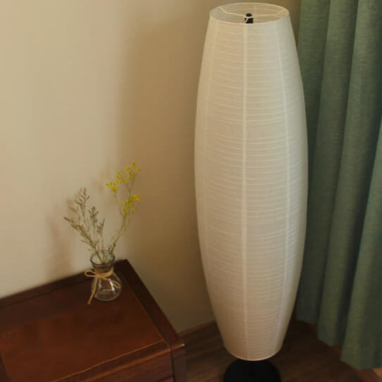 Vloerlamp Rijstpapier Zuil 2xE14 137cm Woonkamer Slaapkamer Scandinavisch Staande Lamp Wit Papieren Kap Sfeerverlichting