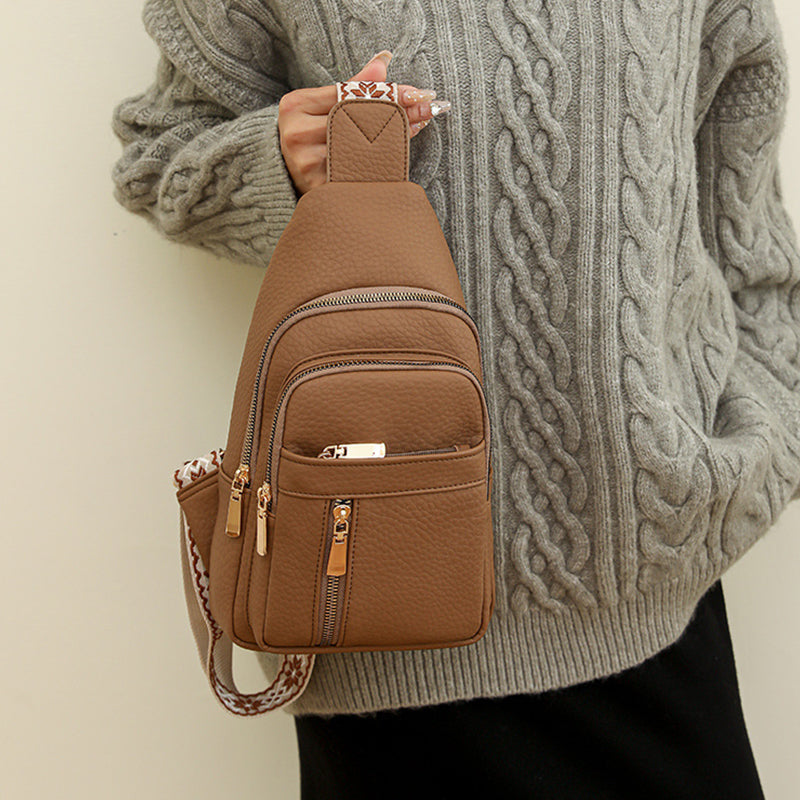 Casuele Schouder tas met Ritsluiting