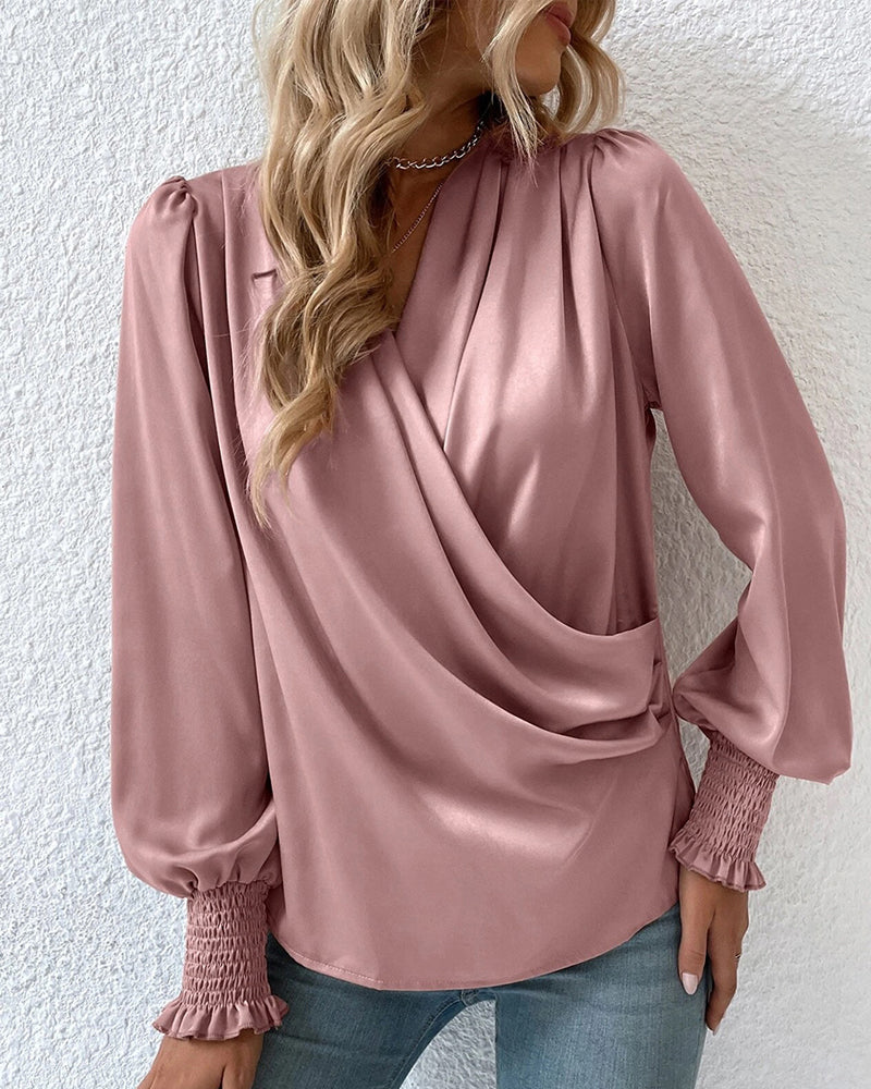 Zijde Blouse Gedrapeerd Zacht en Elegante