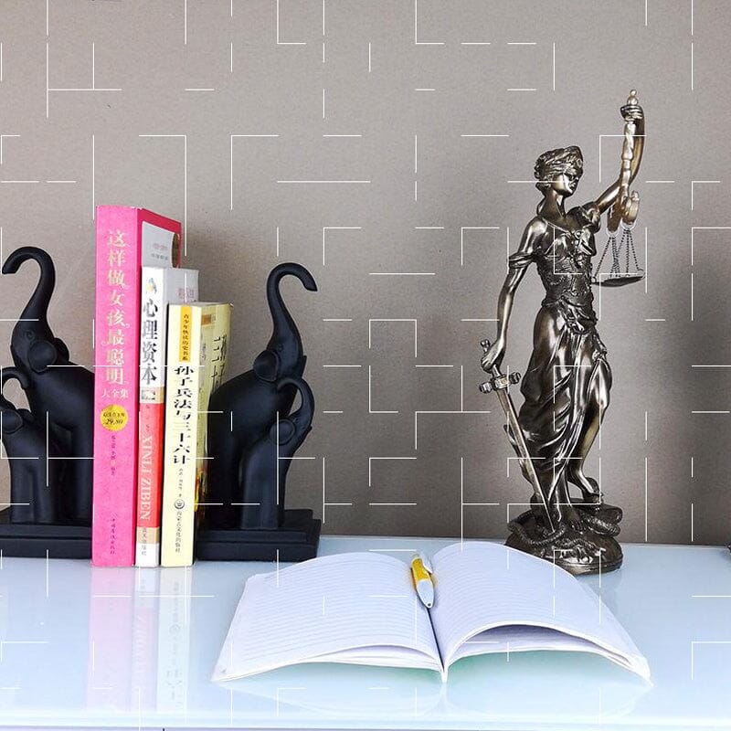 Beeld Godin van Justitia Hars Decoratief Sculptuur Advocaat Kantoor 30cm