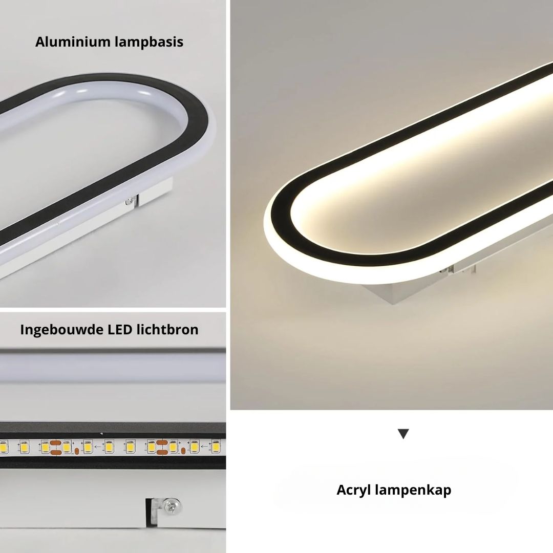 LED plafondlamp langwerpig zwart wit gang woonkamer slaapkamer modern minimalistisch plafondverlichting