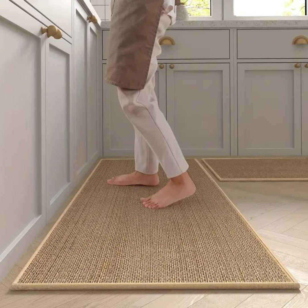 Keukenmat set 2 stuks 45x120 45x70 antislip ergonomisch beige keuken loper comfort mat keuken vloer anti slip sta mat