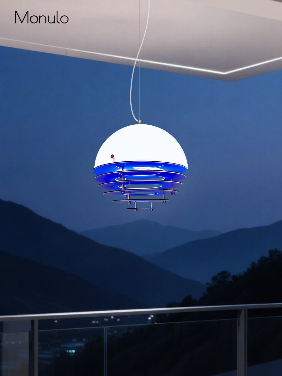 Stijlvolle Hanglamp Bauhaus Design Oranje-Wit Sfeerverlichting voor Moderne Interieurs