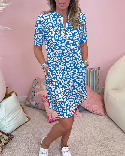 V-Hals Jurk Dames Elegante Luchtige Zomerjurk
