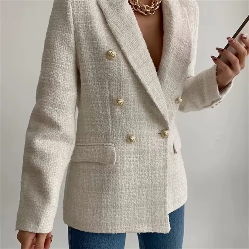 Dames Blazer Elegant met Reverskraag en Knopen - StudioMarella
