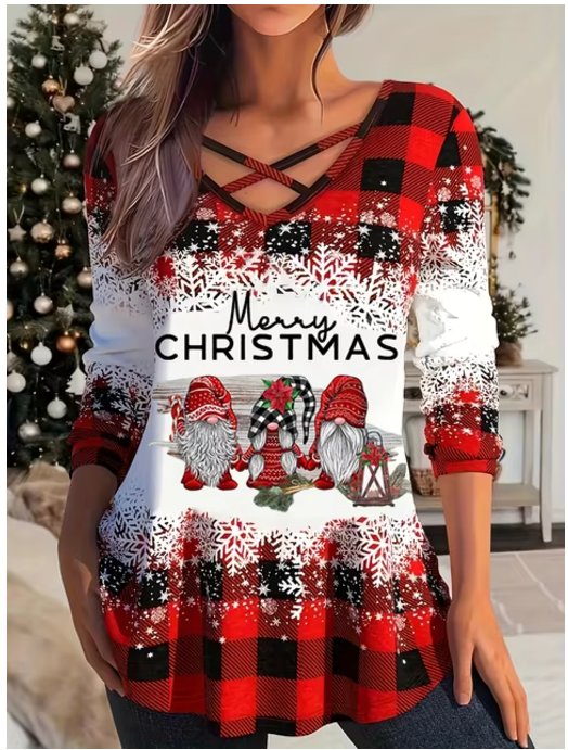 Kersttrui Lucia Top met Feestelijke Glitter