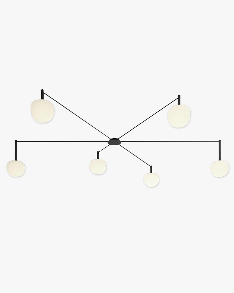 Plafondlamp Glazen Bollen Verstelbaar Metaal Wit Woonkamer Slaapkamer Modern