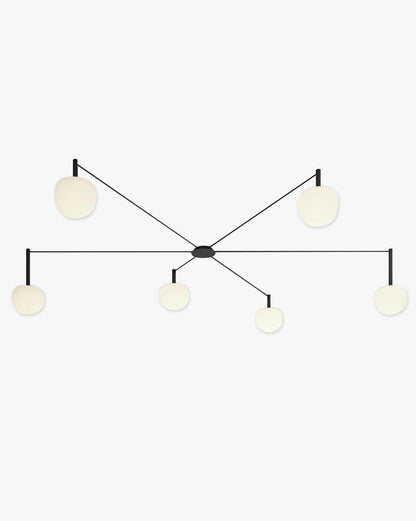 Plafondlamp Glazen Bollen Verstelbaar Metaal Wit Woonkamer Slaapkamer Modern