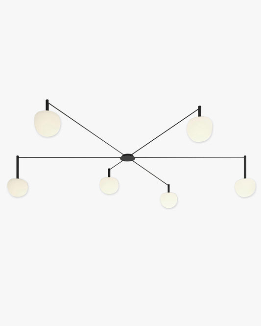 Plafondlamp Glazen Bollen Verstelbaar Metaal Wit Woonkamer Slaapkamer Modern