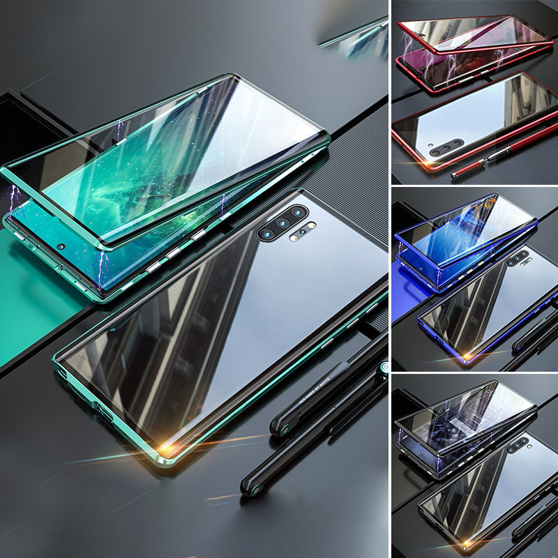 Magnetische Dubbelzijdige Telefoonhoes Gehard Glas voor Galaxy Modellen