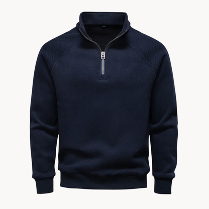 Heren Trui Katoenmix Quarter-Zip Casual Design