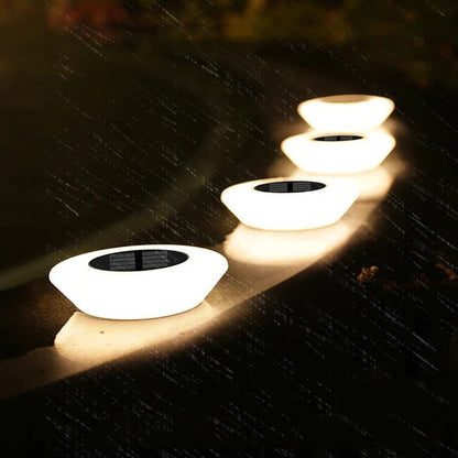 Solar Tuinverlichting 4-delig Set voor Paden en Borders Weervast LED Buitenlampen Automatisch Dag-Nacht Sensor Zwart