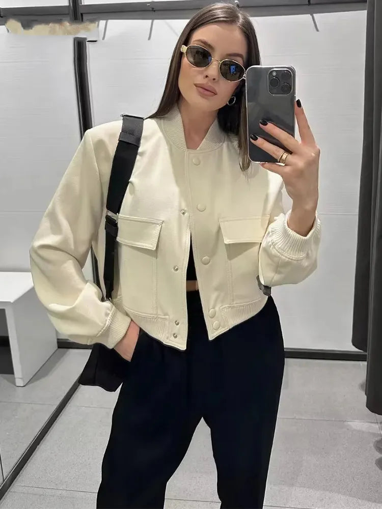 Damesjack Stijlvol Elegante Leer Look