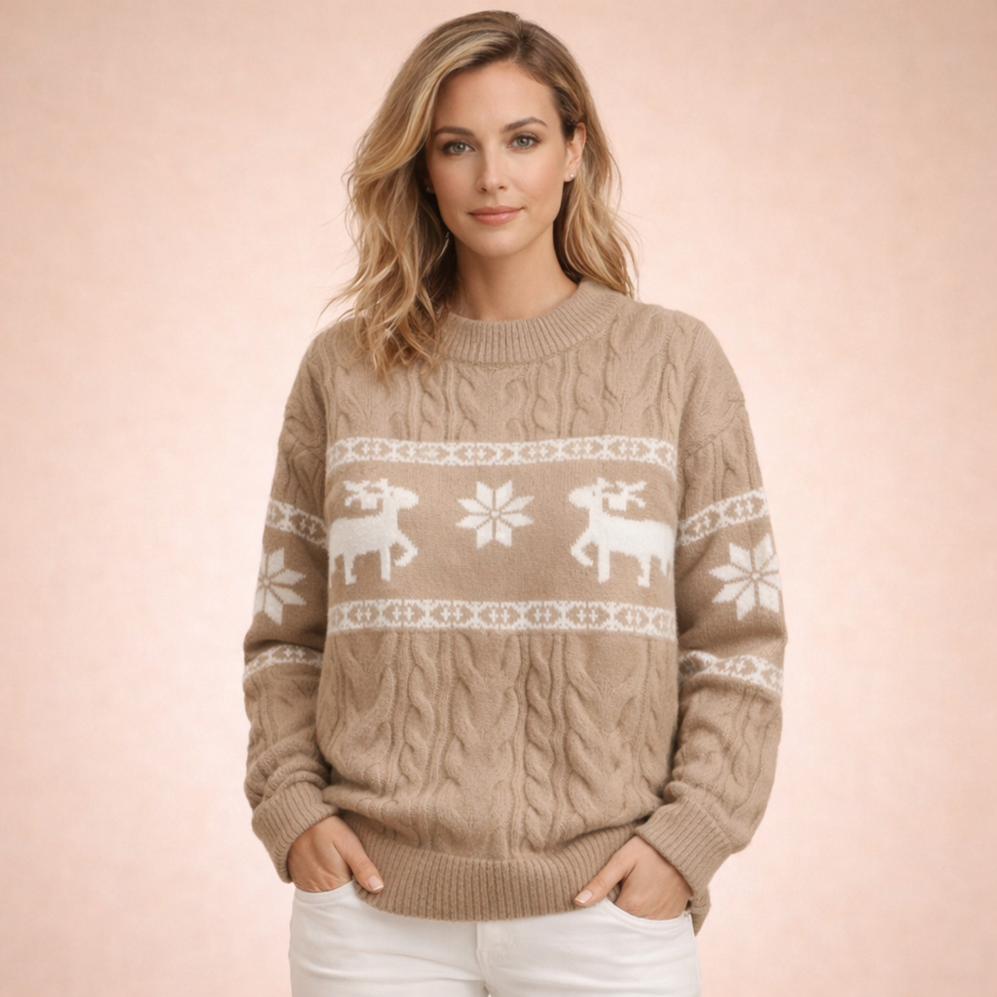 Dikke Wintertrui Gezellig Elegante Design voor Vrouw