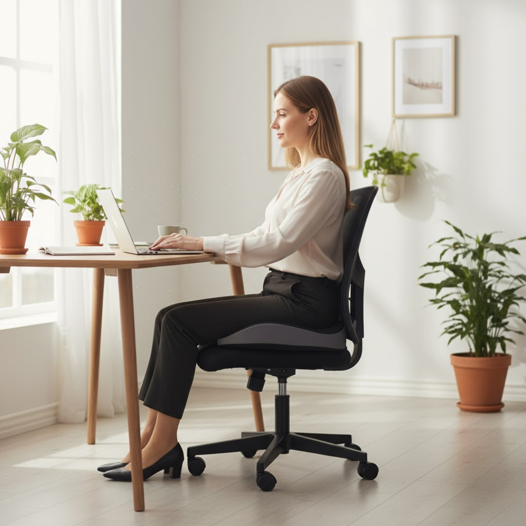 Ergonomisch Zitkussen Memory Foam Ademend Antislip Wasbaar Hoes Kantoor Auto Rolstoel 44x14cm