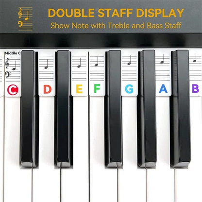 Verwijderbare Piano Toetslabels — Siliconen Nootlabels voor 88 Toetsen — Leerhulp voor Beginners