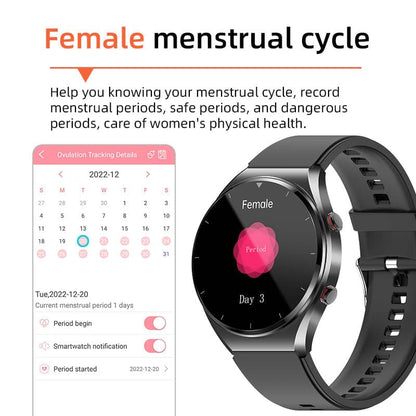 Smartwatch met Hartslagmeting en Bloedsuikermonitoring Digitaal Horloge Zwart Gezondheidshorloge Sporthorloge