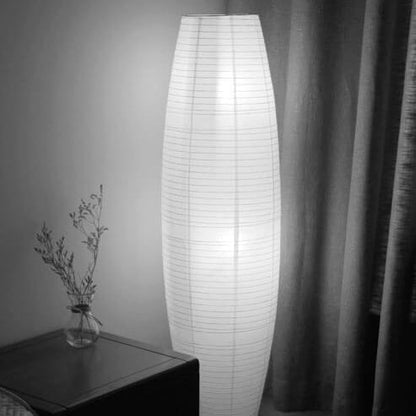 Vloerlamp Rijstpapier Zuil 2xE14 137cm Woonkamer Slaapkamer Scandinavisch Staande Lamp Wit Papieren Kap Sfeerverlichting