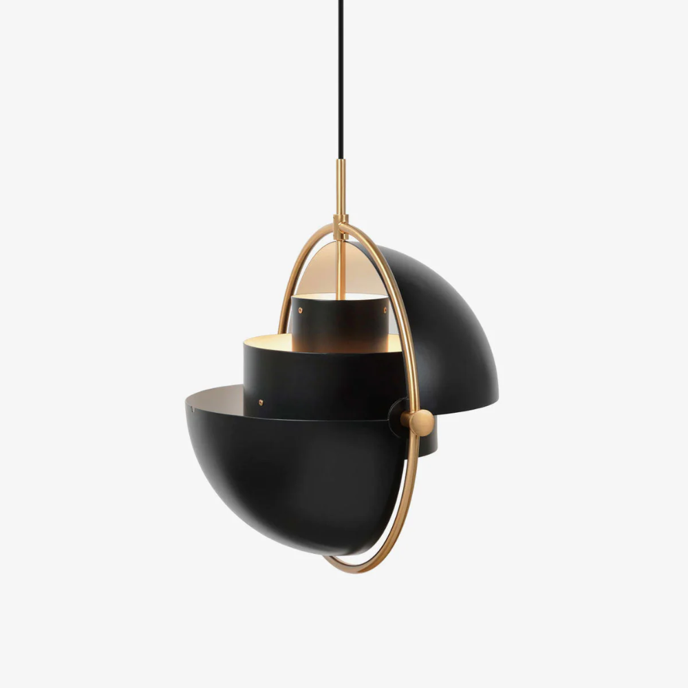 Hanglamp metaal staal E27 zwart messing eettafel woonkamer Scandinavisch design hanglamp draaibare kap modern