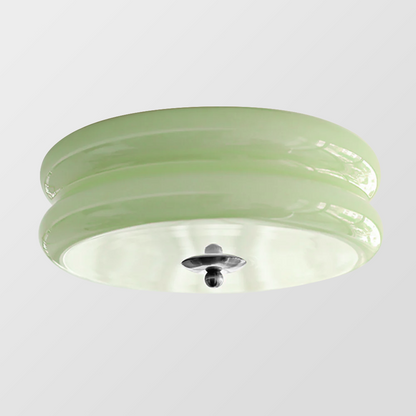 LED plafondlamp glas metaal crème 13 cm slaapkamer woonkamer art deco plafondverlichting rond warm licht neutraal licht wit licht