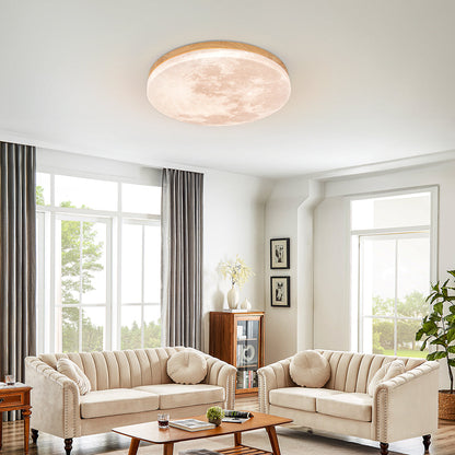 LED Plafondlamp Maanontwerp Hout Acryl Rond 26-48cm Slaapkamer Woonkamer Plafondlamp Maanlamp LED Verlichting Modern Interieur