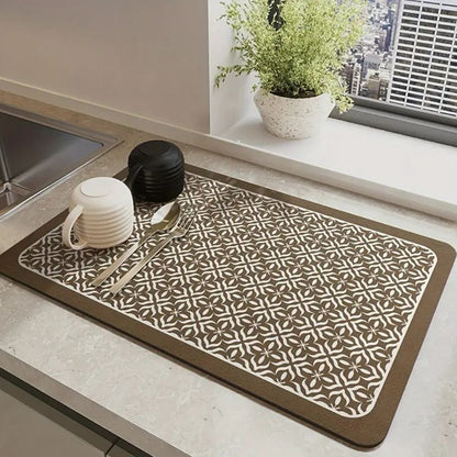Siliconen Afdruipmat voor Keuken – Mandala Patroon – Beschermt Aanrecht – Sneldrogend – 12"x16" 16"x20" 20"x24"