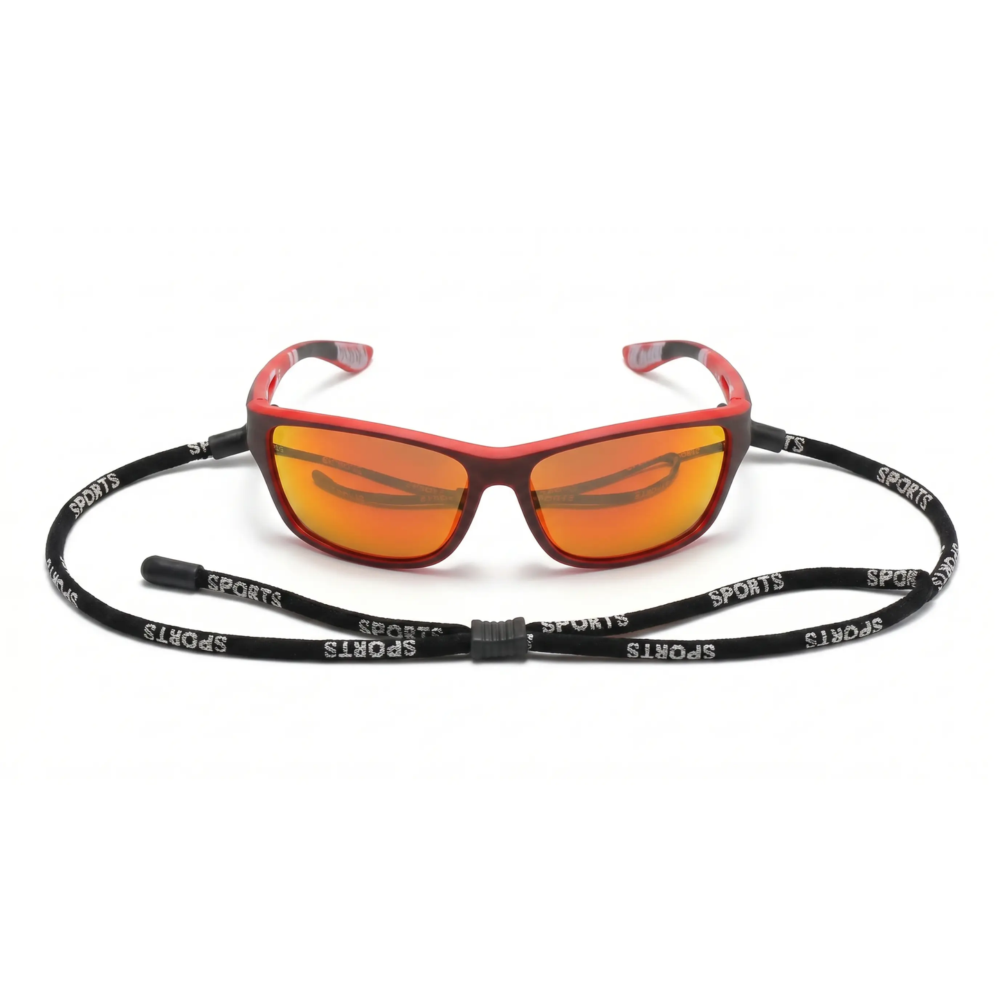 Sportzonnebril gepolariseerd UV-bescherming krasbestendig wrap-around ontwerp nekkoord unisex actief outdoorgebruik