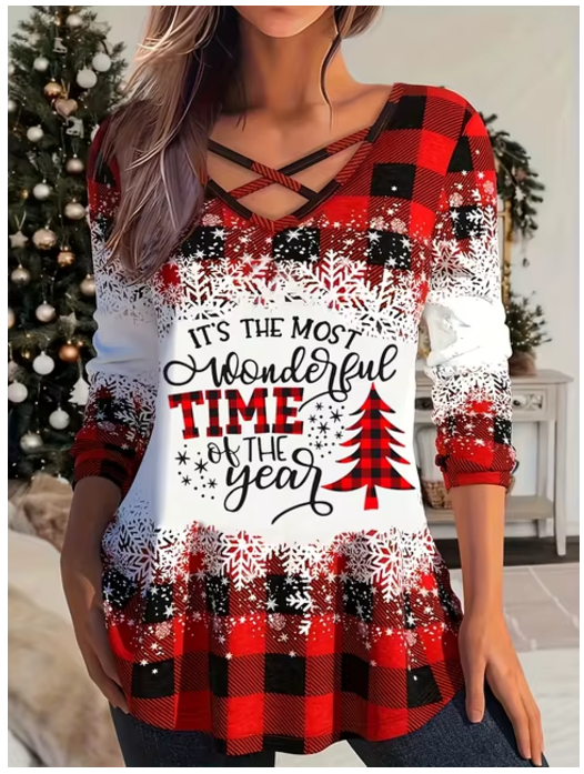 Kersttrui Lucia Top met Feestelijke Glitter