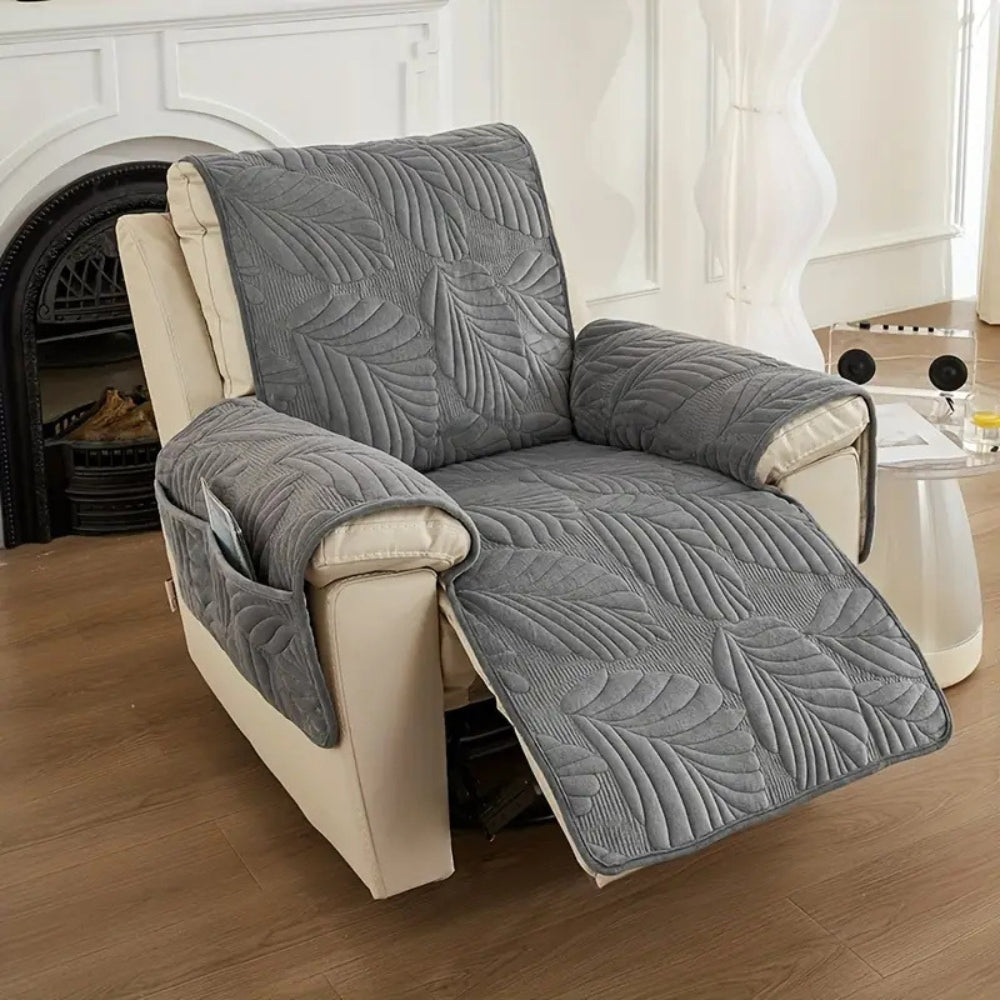 Stoelhoes voor Relaxstoel met Bladpatroon – Universele Slipcover voor Fauteuil Bescherming tegen Vlekken – Antislip Hoes met Groen Motief